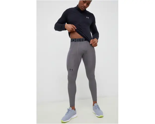 Under Armour leggins de antrenament barbati, culoarea gri, neted