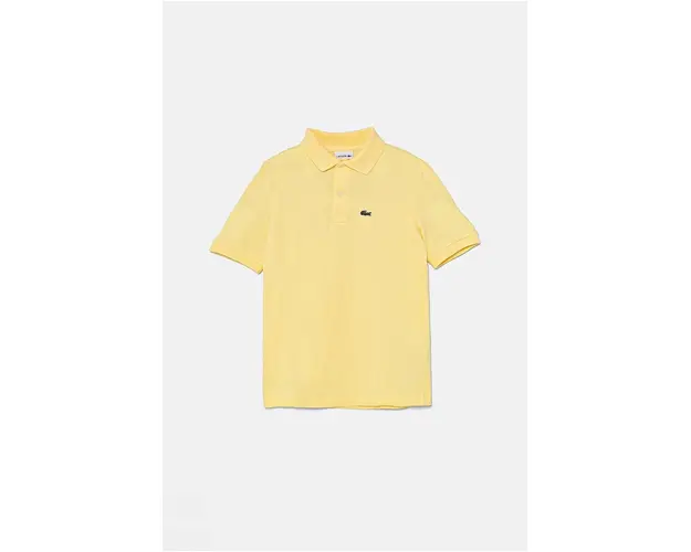 Lacoste tricouri polo din bumbac pentru copii culoarea galben, neted