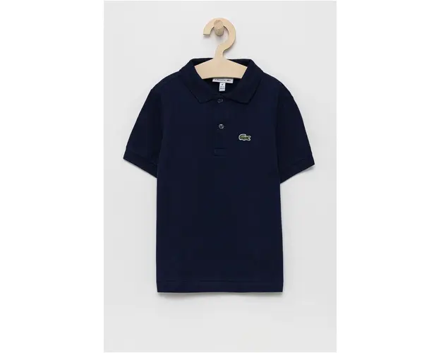 Lacoste tricouri polo din bumbac pentru copii culoarea albastru marin, neted