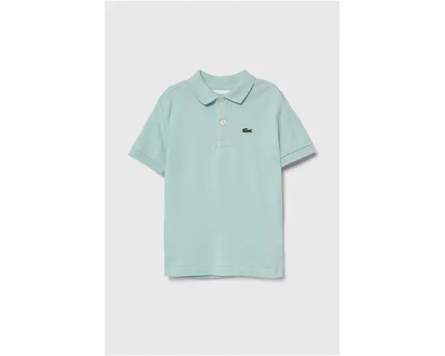 Lacoste tricouri polo din bumbac pentru copii culoarea turcoaz, neted