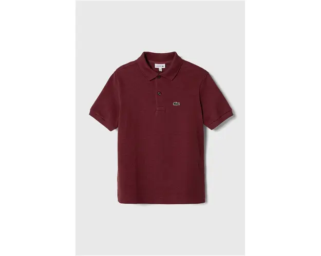 Lacoste tricouri polo din bumbac pentru copii culoarea bordo, neted