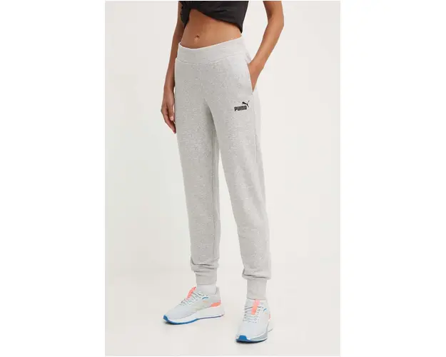 Puma pantaloni de trening culoarea gri, melanj 586842
