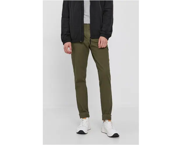 Sisley Pantaloni barbati, culoarea verde, model drept