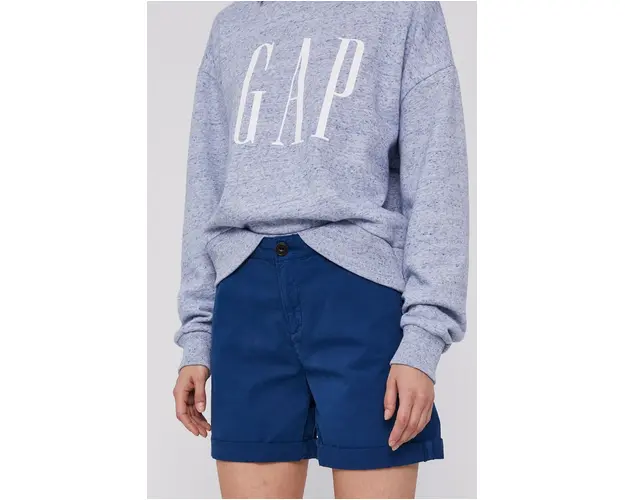 Pepe Jeans Pantaloni scurti Junie femei, culoarea albastru marin, material neted, medium waist