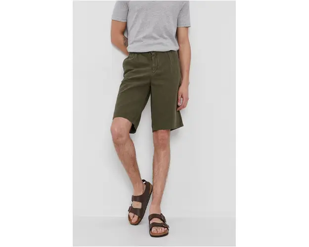 Sisley Pantaloni scurti barbati, culoarea verde
