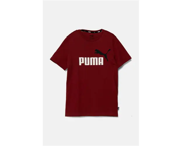 Puma tricou de bumbac pentru copii culoarea bordo, cu imprimeu