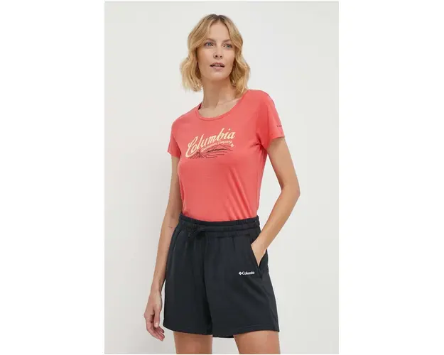 Columbia tricou Daisy Days femei, culoarea rosu 1934592