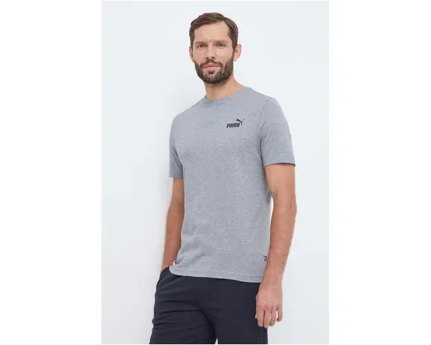 Puma tricou din bumbac barbati, culoarea gri, uni 586668