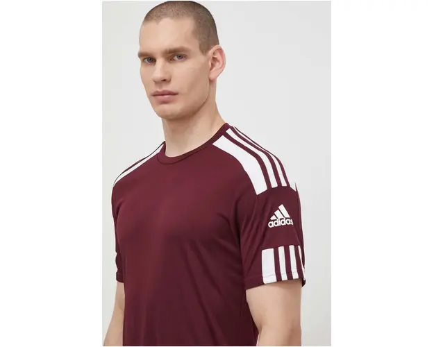 adidas Performance tricou GN8091 barbati, culoarea bordo, material uni GN8091