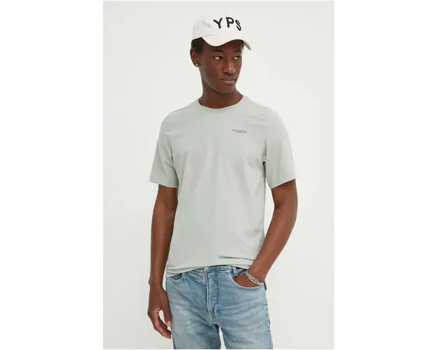 G-Star Raw tricou barbati, culoarea alb, neted