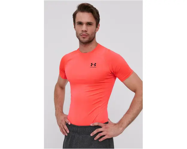 Under Armour tricou de antrenament 1361518 culoarea rosu, neted 1361518-410
