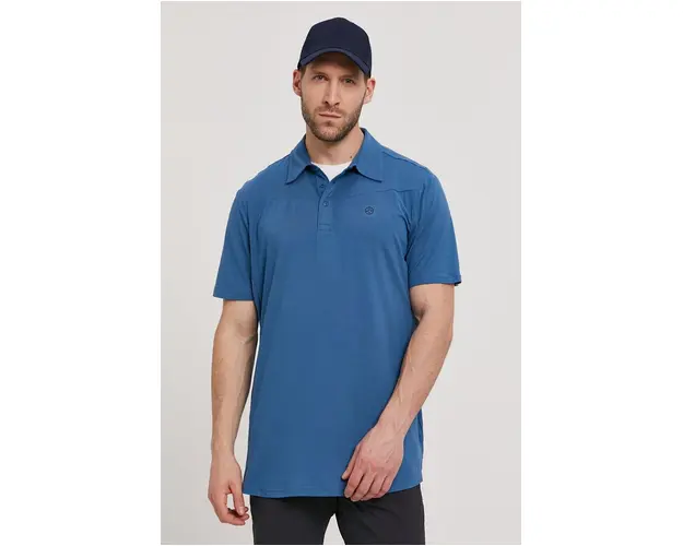Wrangler Tricou Polo culoarea albastru marin, material neted