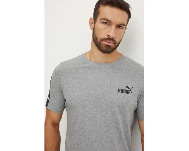 Puma tricou barbati, culoarea gri, cu imprimeu