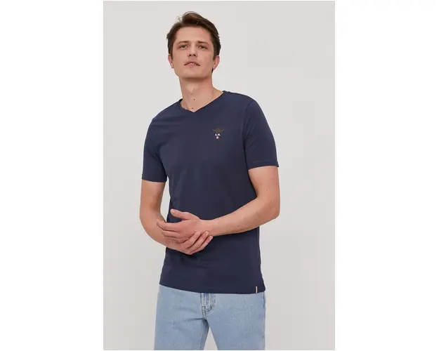 Aeronautica Militare Tricou barbati, culoarea albastru marin, material neted