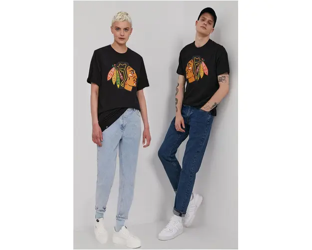 47brand Tricou culoarea negru, cu imprimeu