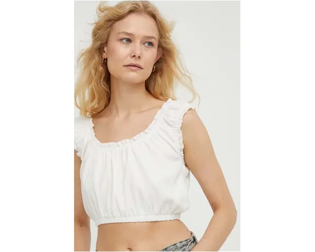 The Kooples bluza femei, culoarea alb, neted