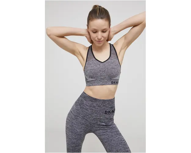Dkny sutien sport culoarea gri, melanj