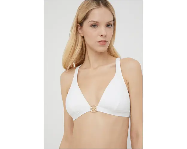 MICHAEL Michael Kors sutien de baie culoarea alb, cupa rigidizata