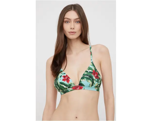 Superdry sutien de baie culoarea verde, cupa usor rigidizata