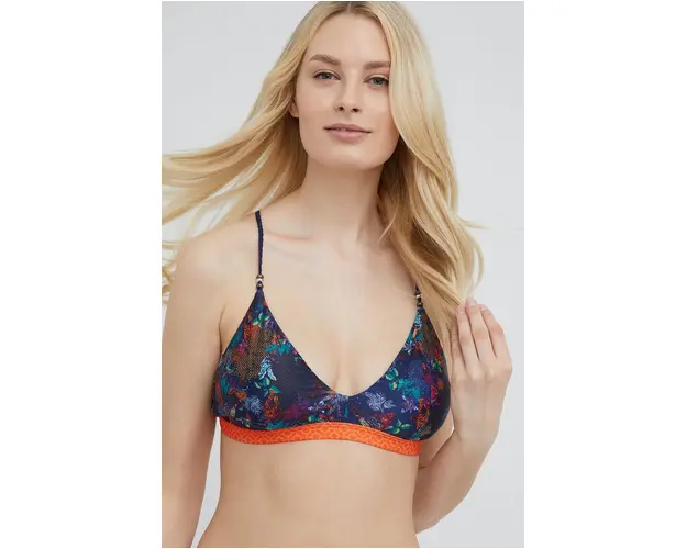 Superdry sutien de baie culoarea albastru marin, cupa usor rigidizata