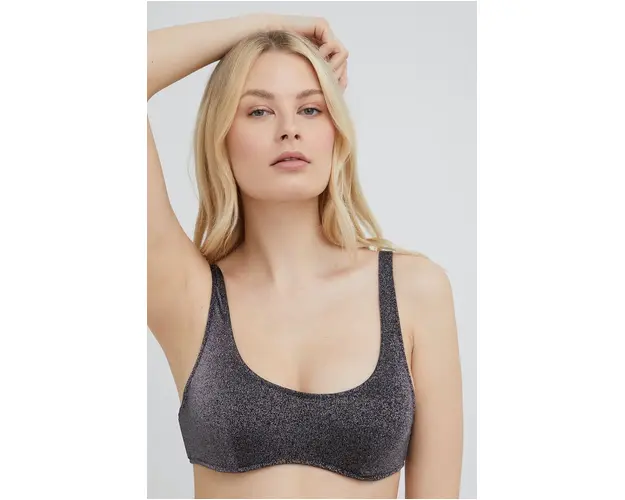 United Colors of Benetton sutien de baie culoarea negru, cupa moale