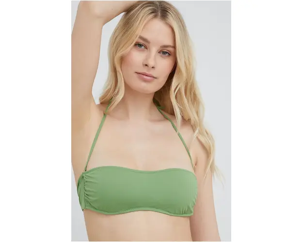 United Colors of Benetton sutien de baie culoarea verde, cupa usor rigidizata