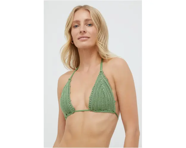 United Colors of Benetton sutien de baie culoarea verde, cupa moale