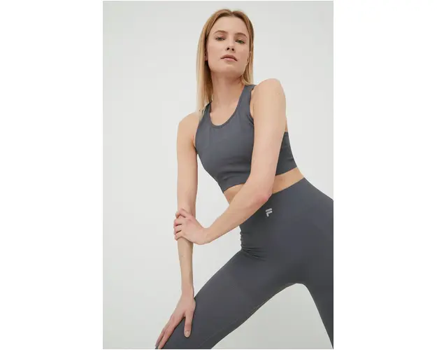 Fila sutien sport Cisna culoarea gri, neted