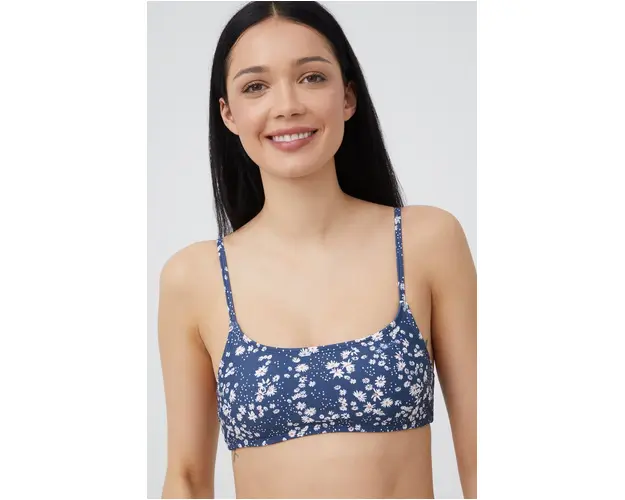 Protest sutien de baie culoarea albastru marin, cupa usor rigidizata