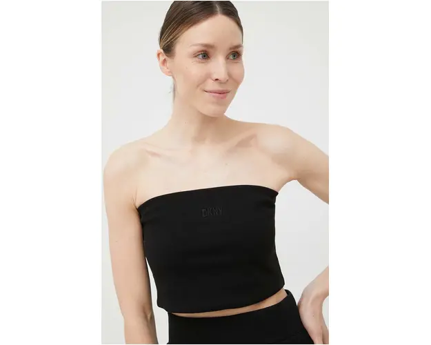 Dkny top femei, culoarea negru, cu spate descoperit