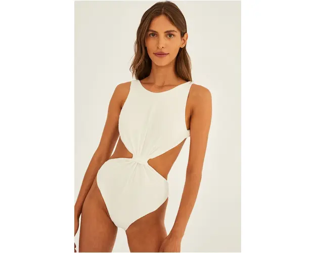 Undress Code costum de baie dintr-o bucata culoarea alb, cupa moale