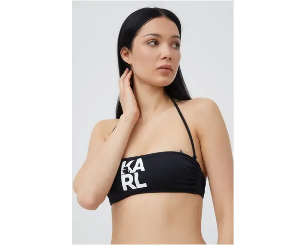 Karl Lagerfeld sutien de baie culoarea negru, cupa rigidizata