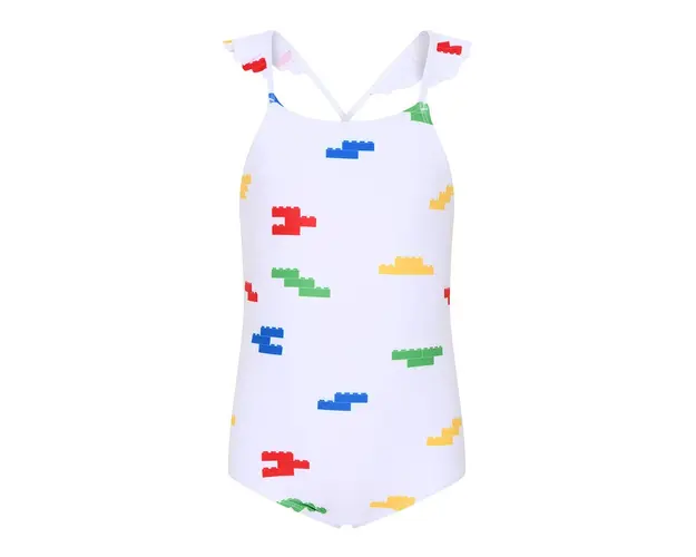 Lego Wear costum de baie copii culoarea alb