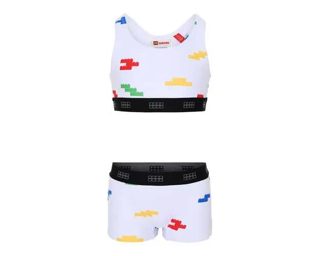 Lego Wear costum de baie copii culoarea alb