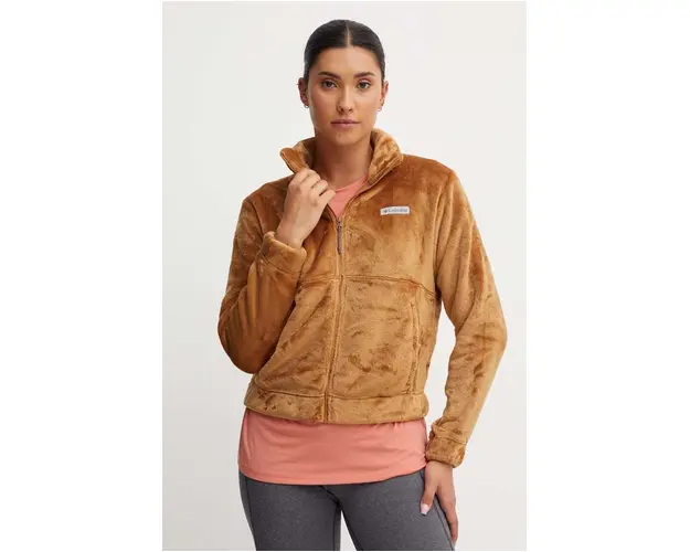 Columbia bluza Fireside femei, culoarea maro, uni 1997931