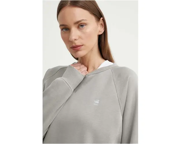 G-Star Raw bluza femei, culoarea gri, neted