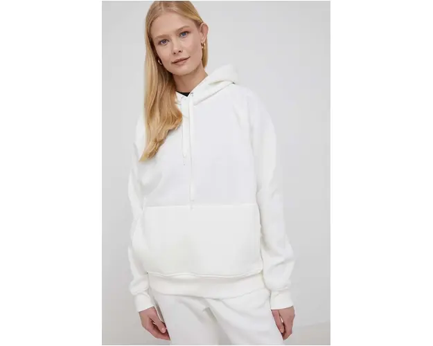 G-Star Raw bluza femei, culoarea alb, cu gluga, neted