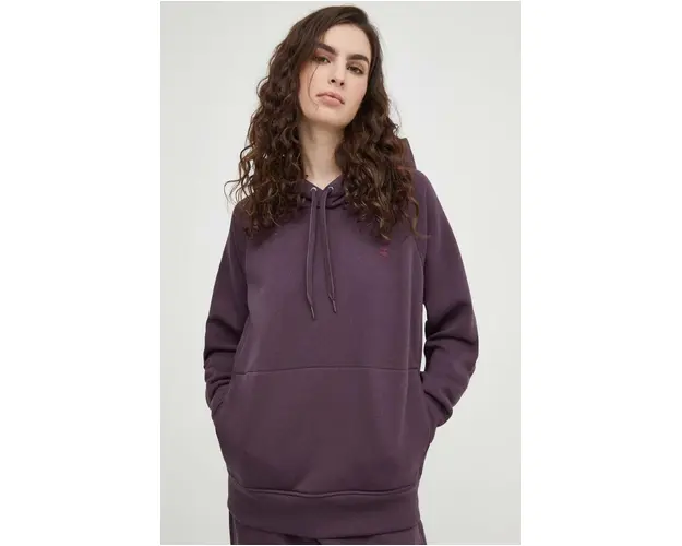 G-Star Raw bluza femei, culoarea violet, cu gluga, neted