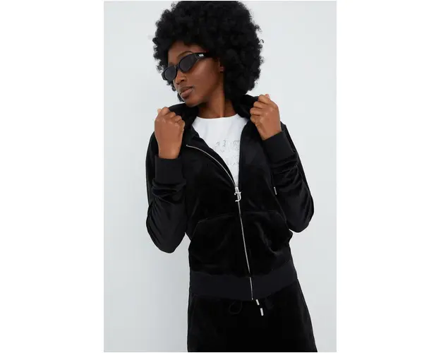Juicy Couture bluza femei, culoarea negru, neted
