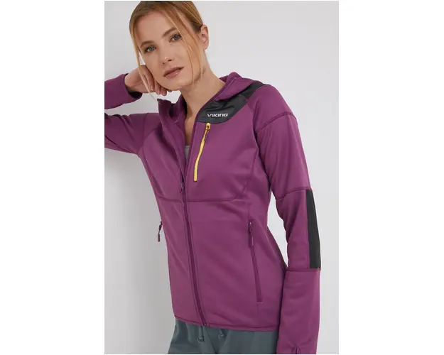 Viking hanorac Yosemite culoarea violet, cu gluga, neted