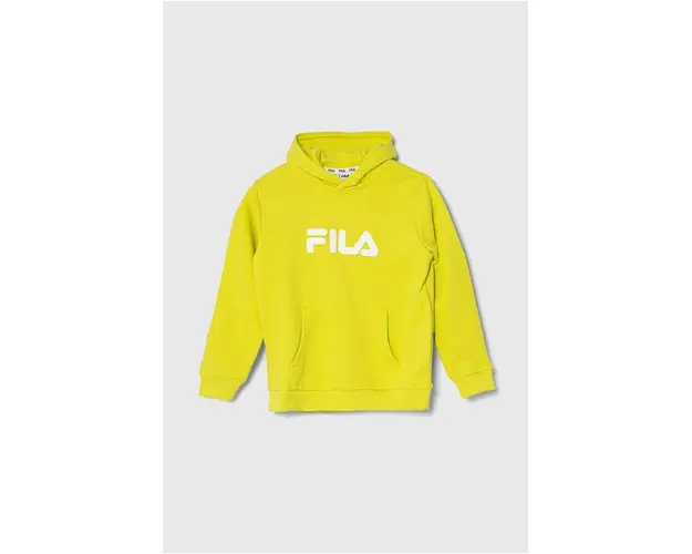 Fila bluza copii culoarea verde, cu gluga, cu imprimeu