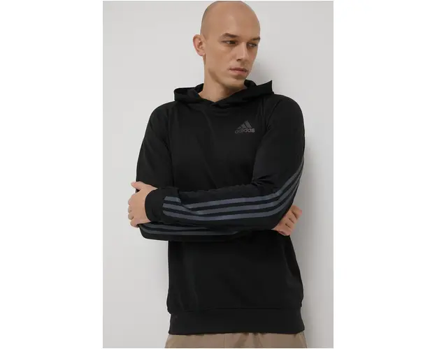 adidas Performance hanorac de jogging Run Icon HE2472 barbati, culoarea negru, cu imprimeu