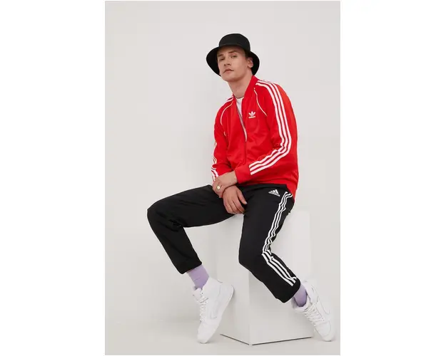 adidas Originals bluza HF2124 barbati, culoarea rosu, cu imprimeu HF2124-VIVRED