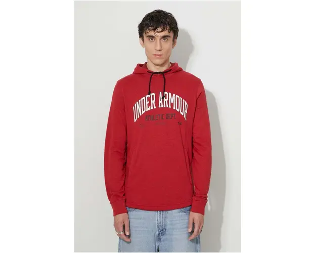 Under Armour bluza barbati, culoarea negru, cu gluga, cu imprimeu 1370354-001