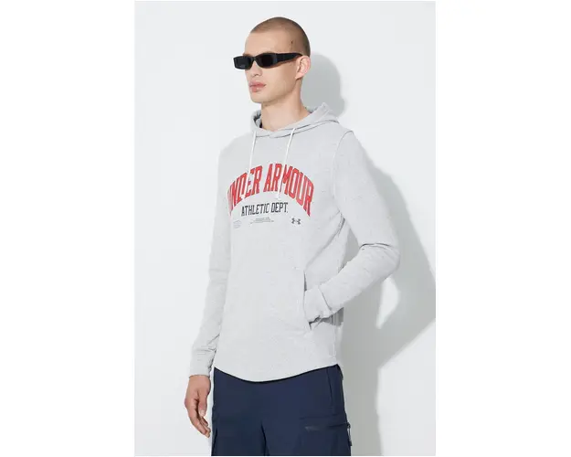 Under Armour bluza barbati, culoarea negru, cu gluga, cu imprimeu 1370354-001
