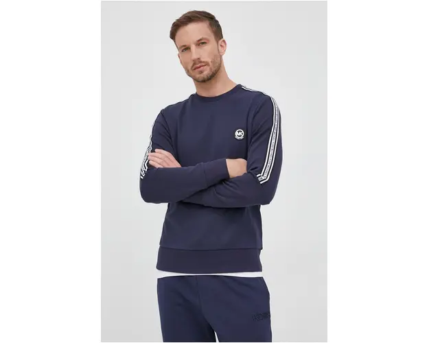 Michael Kors bluza barbati, culoarea albastru marin, cu imprimeu