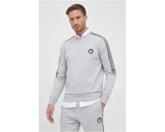 Michael Kors bluza barbati, culoarea gri, cu imprimeu