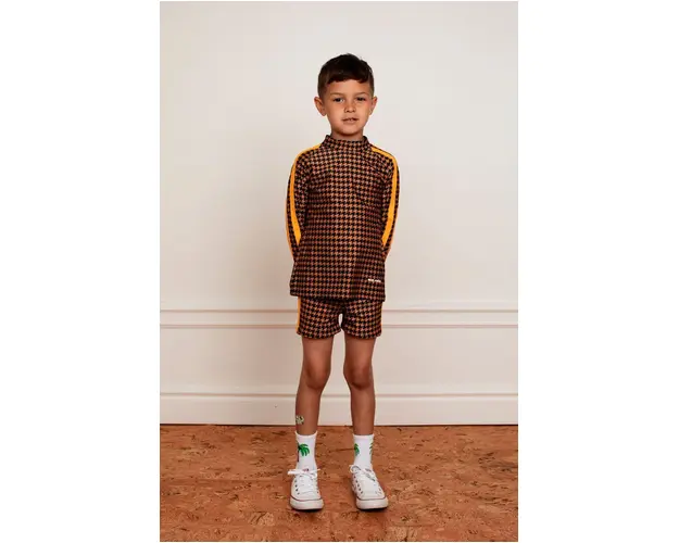 Mini Rodini longsleeve copii culoarea maro, modelator