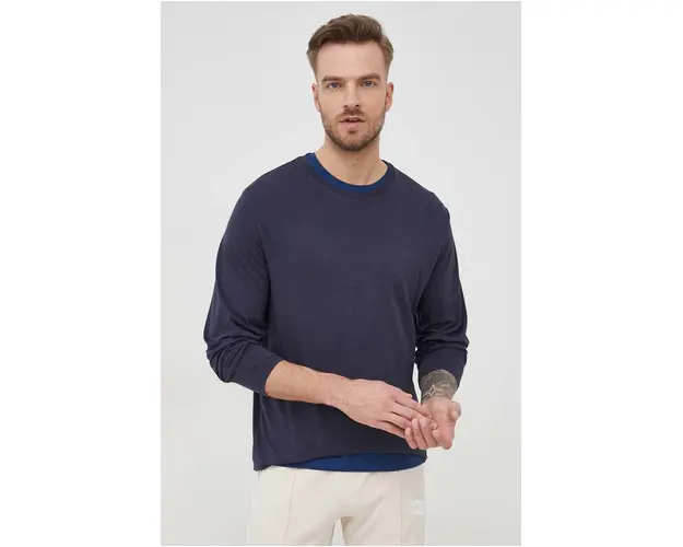 Resteröds longsleeve barbati, culoarea albastru marin, neted