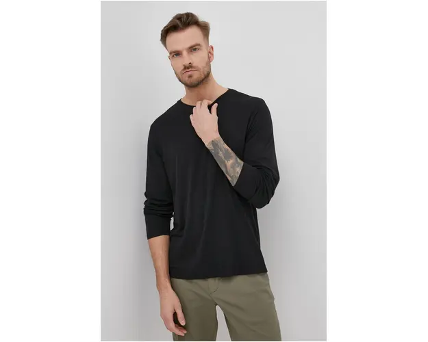Resteröds longsleeve barbati, culoarea negru, neted